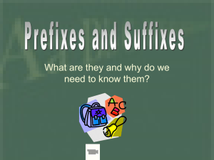 Prefixes and Suffixes