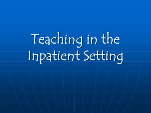 Teaching in the Inpatient Setting