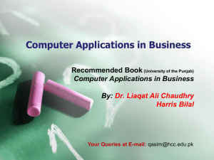 Computer Applications in Business