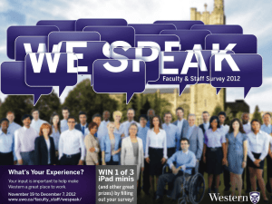 WE SPEAK: Faculty & Staff Survey 2012