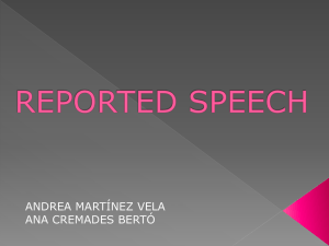 REPORTED SPEECH