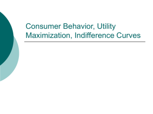 Consumer Behavior, Utility Maximization, Indifference Curves