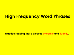 High Frequency Word Phrases - Anderson Elementary School