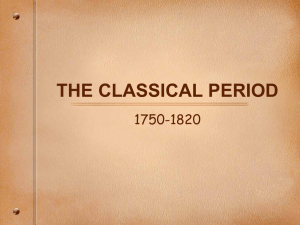 THE CLASSICAL PERIOD