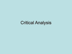 Critical Analysis