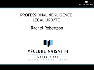 PROFESSIONAL NEGLIGENCE LEGAL UPDATE