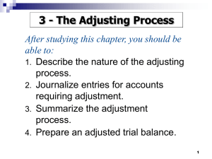 The Adjusting Process