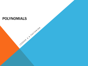 Lesson 5 Polynomials