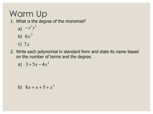 8.1 B Adding and Subtracting Polynomials 10-2