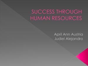 SUCCESS THROUGH HUMAN RESOURCES