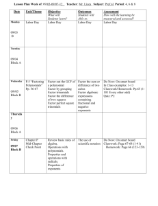 Lesson Plan Week of:______ Teacher: Mr