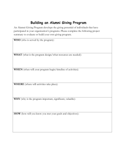 Building an Alumni Giving Program