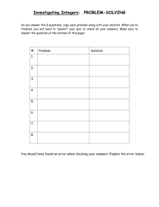 As you practice solving integer equations, follow instructions to