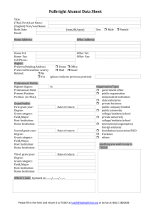 Fulbright Alumni Data Sheet