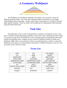 A Geometry WebQuest