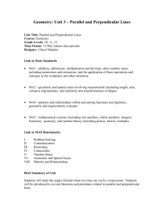 Geometry: Unit 3 – Parallel and Perpendicular Lines