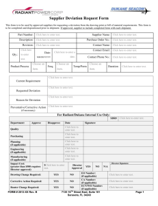 Supplier Deviation Request Form