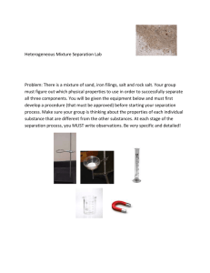 Heterogeneous Mixture Separation Lab