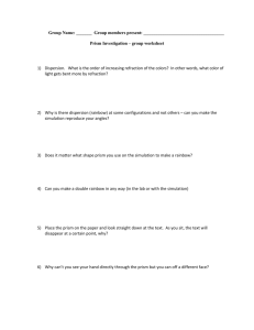 Prism Investigation worksheet