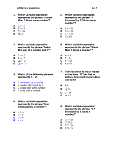 Q2 Review Set 1 expressions