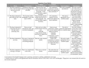 Sequoia High School * Expository Essay Rubric - Ms Williams