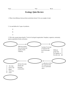 Ecology Quiz Review