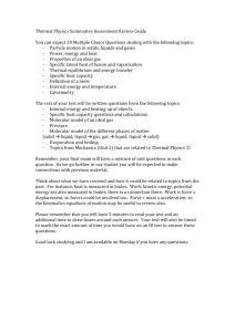 Thermal Physics Summative Assessment Review Guide