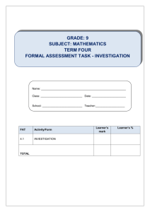 grade 9 mathematics investigation 3d objects fat 4 1 final