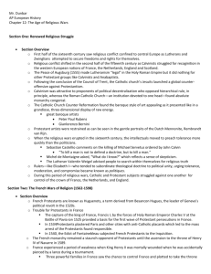 Mr. Dunbar AP European History Chapter 12: The Age of Religious