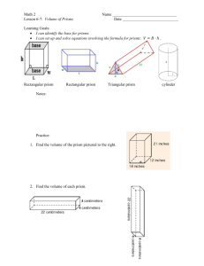 Lesson 6-7 Volume of Prisms