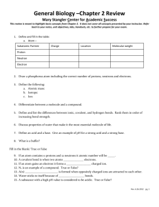 Chapter 2 Exam Review