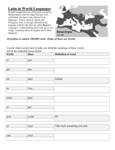 Latin Roots and Prefixes