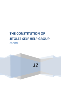 THE CONSTITUTION OF JITOLEE SELF HELP GROUP