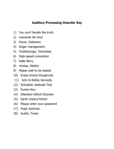 Auditory Processing Disorder Key