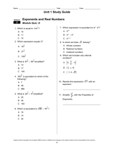 Unit 1 Study Guide