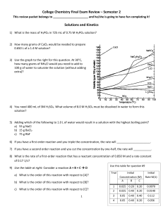 Final Review Packet * Semester 1