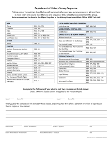 Department of History Survey Sequence