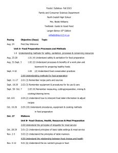 Foods 1 Syllabus - Iredell