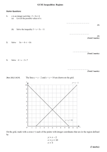 GCSE Inequalities: Regions Worksheet