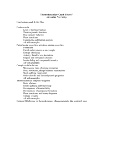 Thermodynamics “Crash Course”