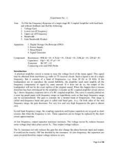 Experiment No. -1 Aim: To Plot the Frequency Response of a single