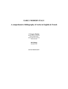 early modern italy - Web server per gli utenti dell`Università degli