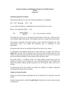 Chemical properties of amines: