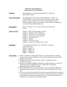 MIE 230: Thermodynamics I