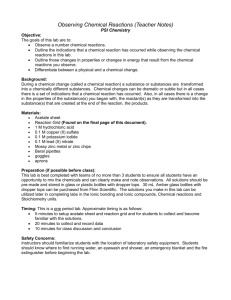 Observing Chemical Reactions (Teacher Notes)