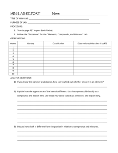 elements, compounds & mixtures mini-lab