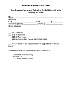 Friends Membership Form - Fall Creek Public Library