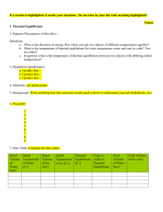 Thermal Equilibrium Lab