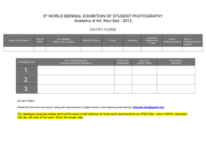 aplication form - World Biennial of Student Photography