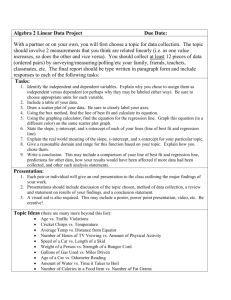 Algebra 2 Linear Data Project